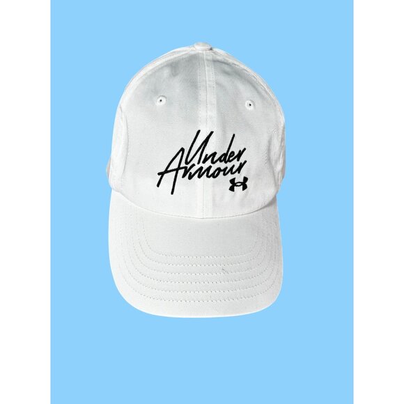 Under Armour White Embroidered Logo Cap OSFA Unisex UA Free Fit - Picture 2 of 6